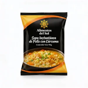 Sopa Instantánea de Pollo con Cúrcuma